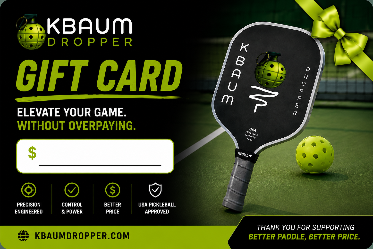Kbaum Pickleball Gift Cards